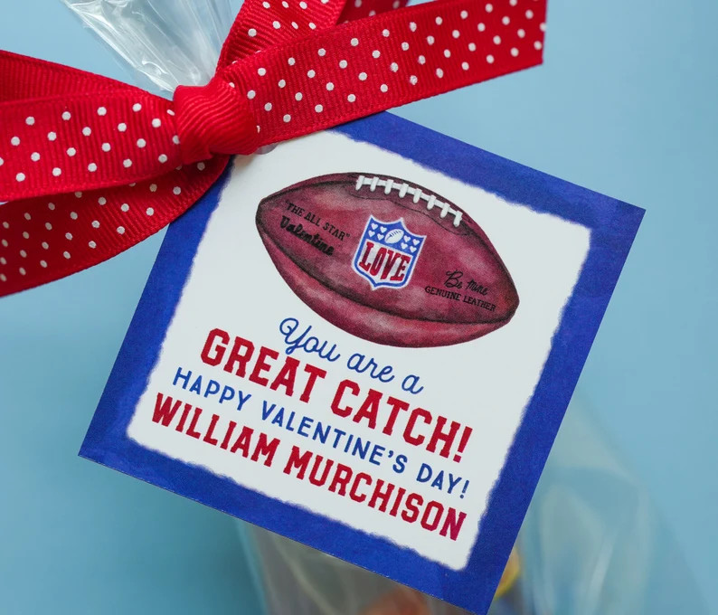 DIGITAL Football Great Catch Personalized Valentine's Printable PDF - Etsy | Etsy (US)