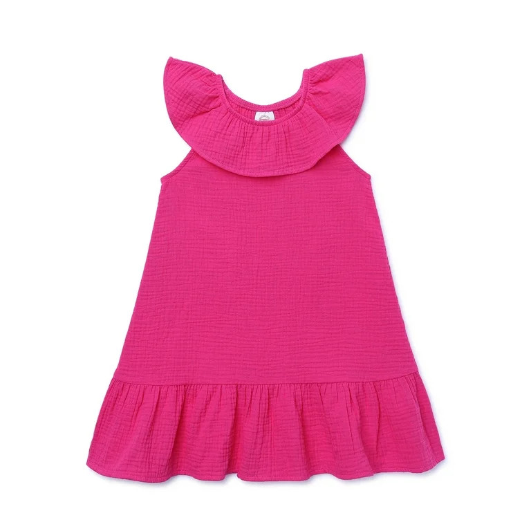 Wonder Nation Toddler Girl Ruffled Dress, Sizes 12M-5T | Walmart (US)