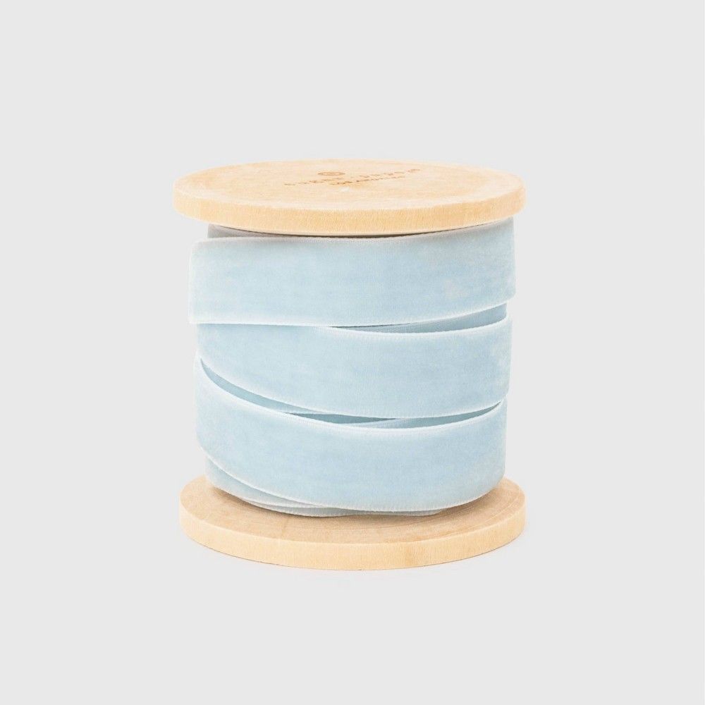 .625in x 15ft Blue Velvet Ribbon - Sugar Paper™ | Target