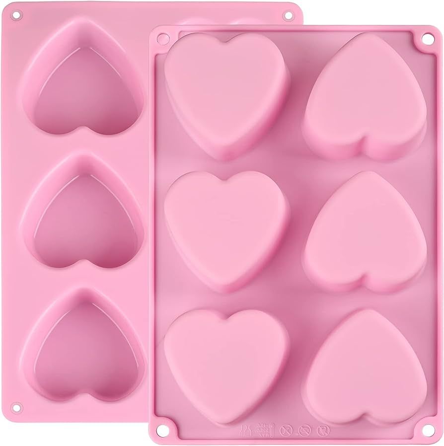 Actvty Heart Silicone Mold, 2 Packs Heart Shaped Molds for Making Handmade Soap, Bath Bombs, Cand... | Amazon (US)