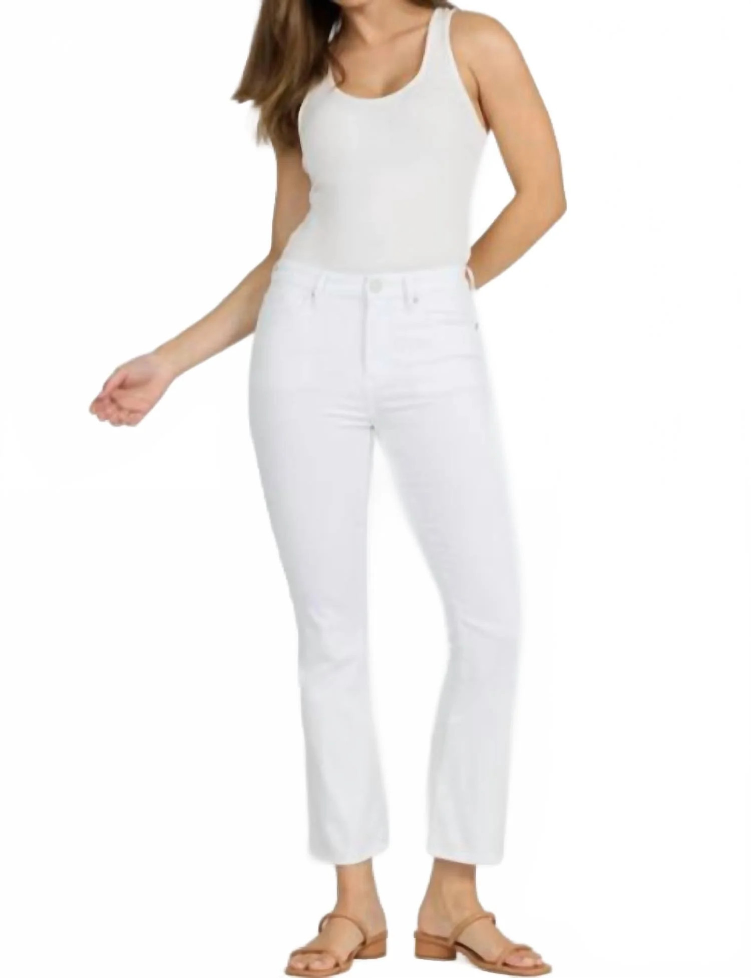 Jeanne Flare Leg Jeans In White | Shop Simon