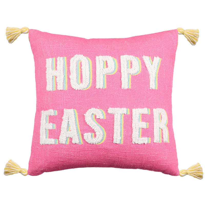 Bunny Brights Hoppy Easter Embroidered Throw Pillow, 18" | At Home