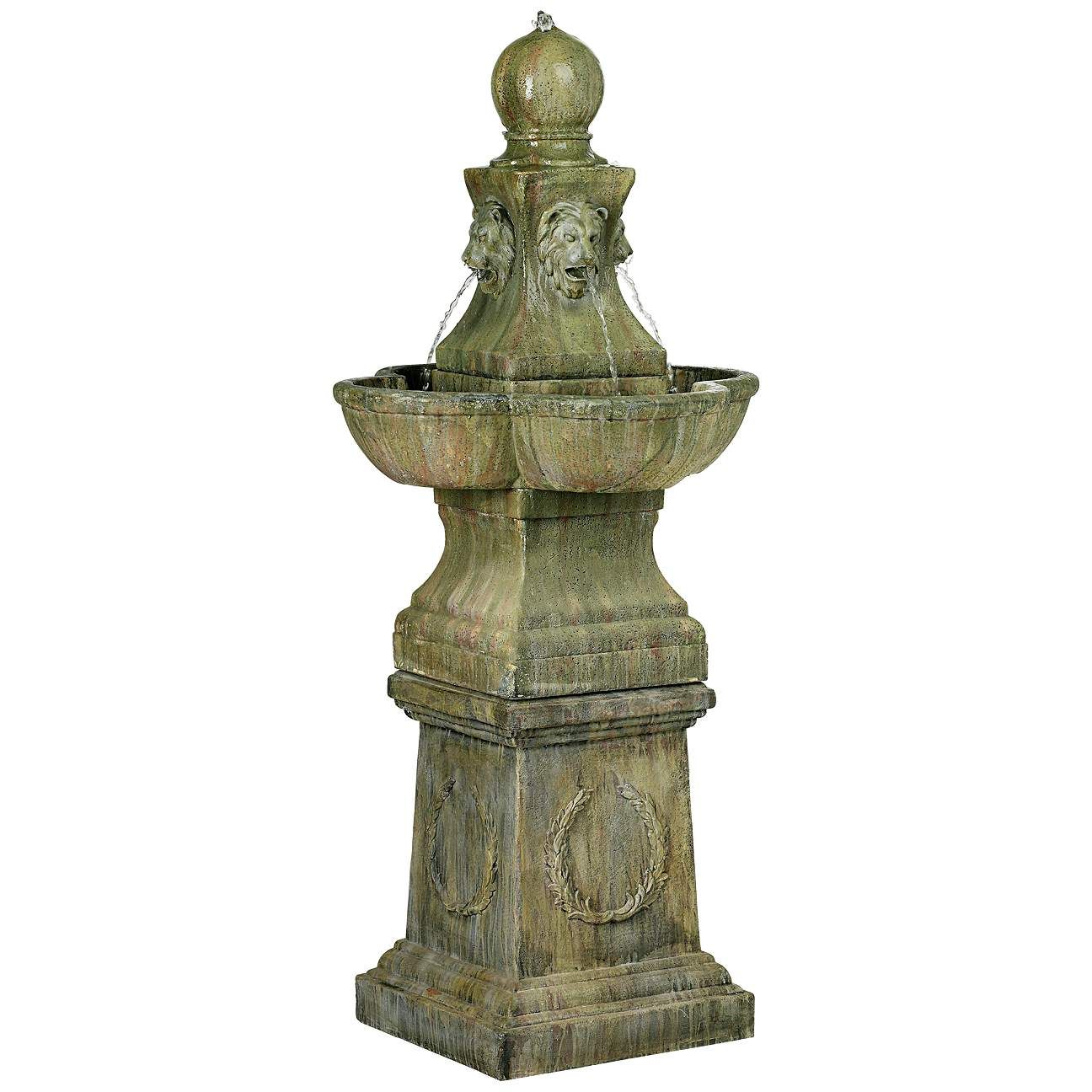 Tuscan Garden Pedestal 54" High Outdoor Fountain | Lamps Plus