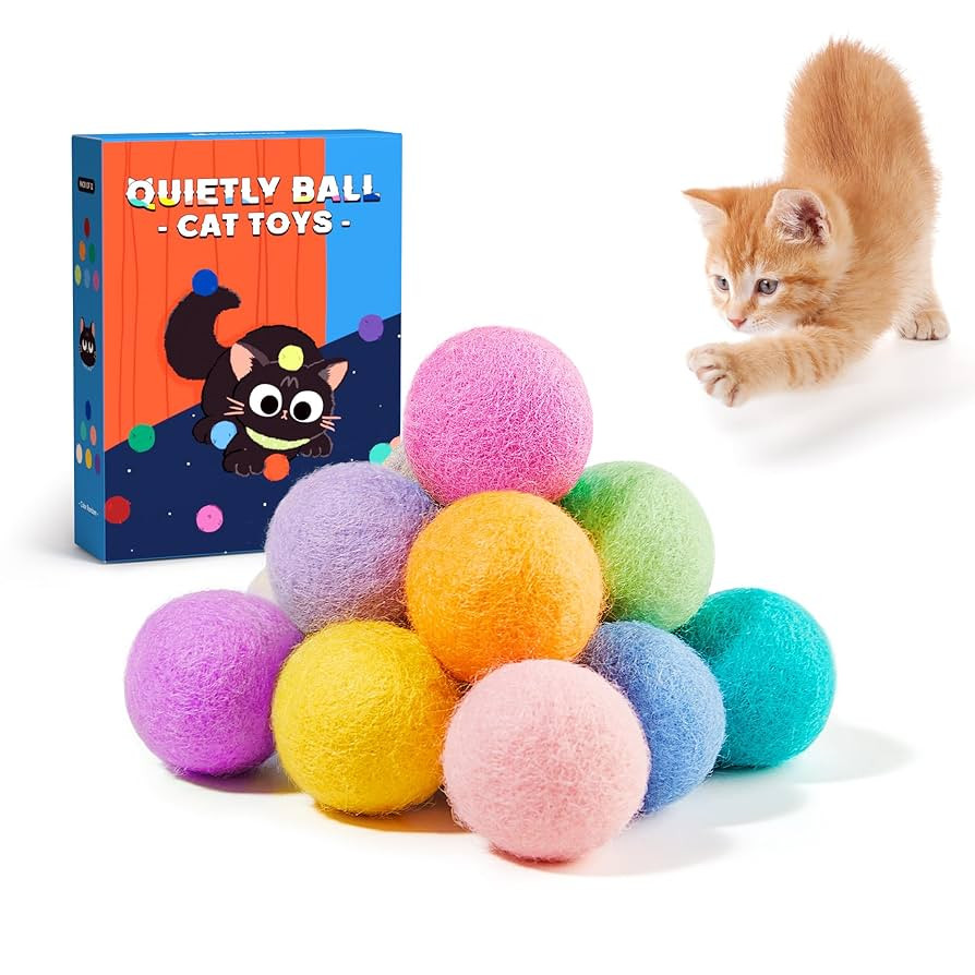 Potaroma 12 Pcs Quiet Play Felt Cat Ball Toys with Catnip Inside, Cat Kicker Exercise Toys, Fun C... | Amazon (US)