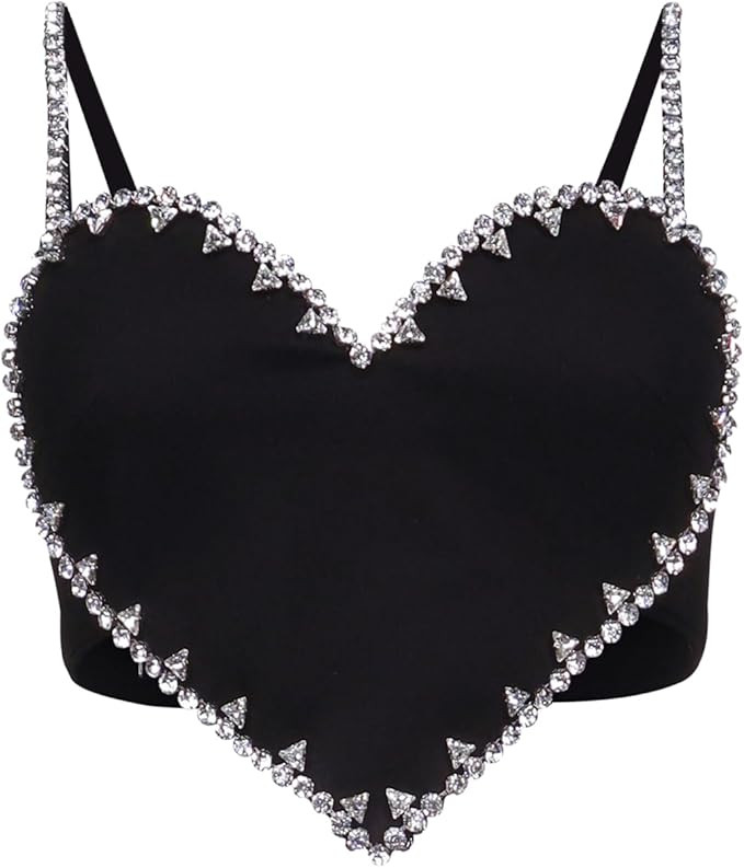 Amazon.com: Crystal Trim Heart Top : Clothing, Shoes & Jewelry | Amazon (US)