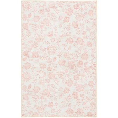Mainstays Pink Floral Faux Fur Indoor Accent Rug, 36"x56" | Walmart (US)