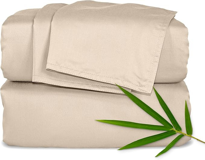 California King Sheets, Genuine 100% Organic Viscose Derived from Bamboo Bed Sheet Set, Soft & Co... | Amazon (US)