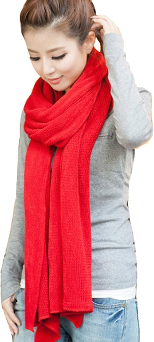 Wander Agio Women's Warm Scarves Long Shawl Winter Warm Large Scarf Pure Color | Amazon (US)