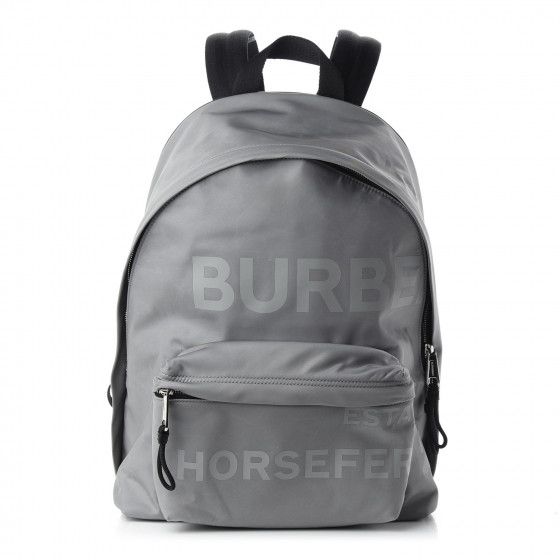 BURBERRY Nylon Horseferry Print Jett Backpack Cloud Grey | FASHIONPHILE | Fashionphile