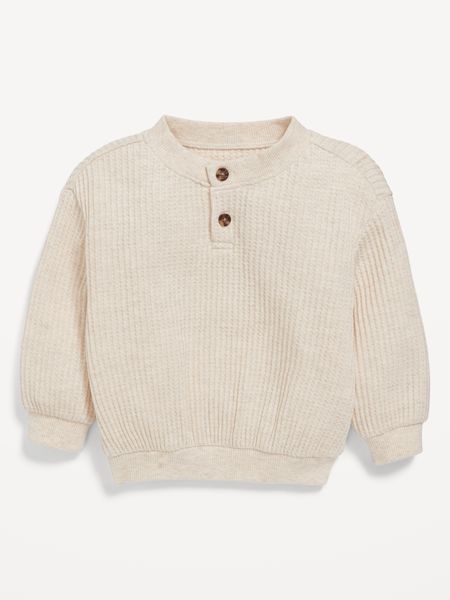 Unisex Thermal-Knit Henley Crew-Neck Sweatshirt for Baby | Old Navy (US)
