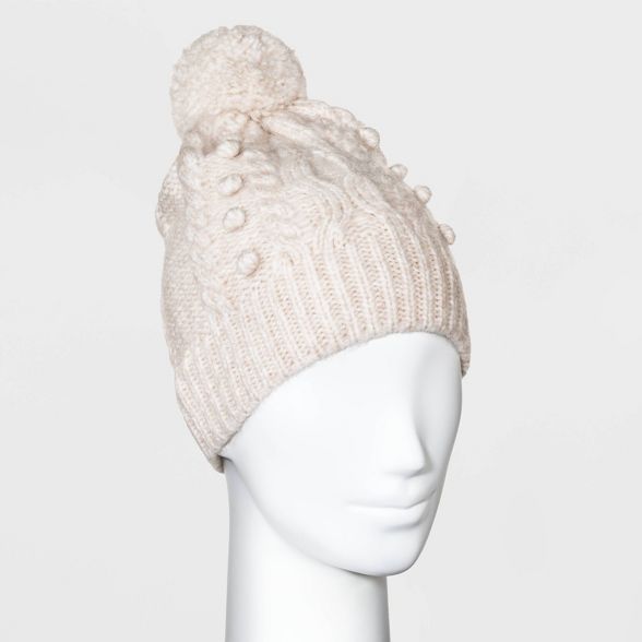 Women's Popcorn Cable Pom Beanie  - Universal Thread™ One Size | Target