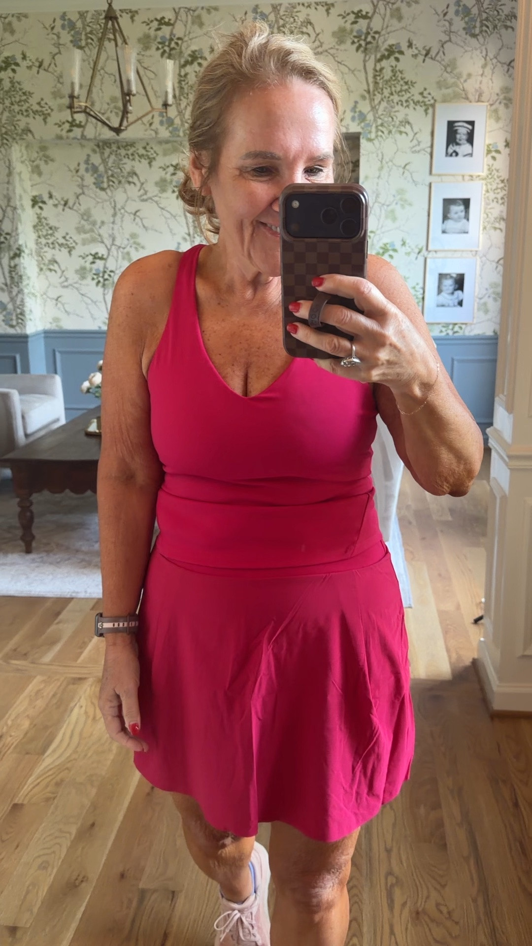 14” skort size large 
Tank size medium lots of support 
On the spanx sale!

#LTKSaleAlert #LTKOver40 #LTKActive