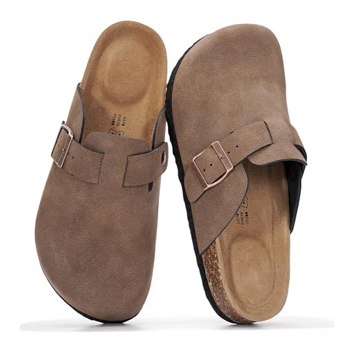 Project Cloud 100% Genuine Leather Footbed Clogs for Women - Memory Foam Arch Support Slippers for Women - Trendy Slip-ons Women's Mules & Clogs Sandals (Benton,BRNSUGARLE,7.5M) | Amazon (US)