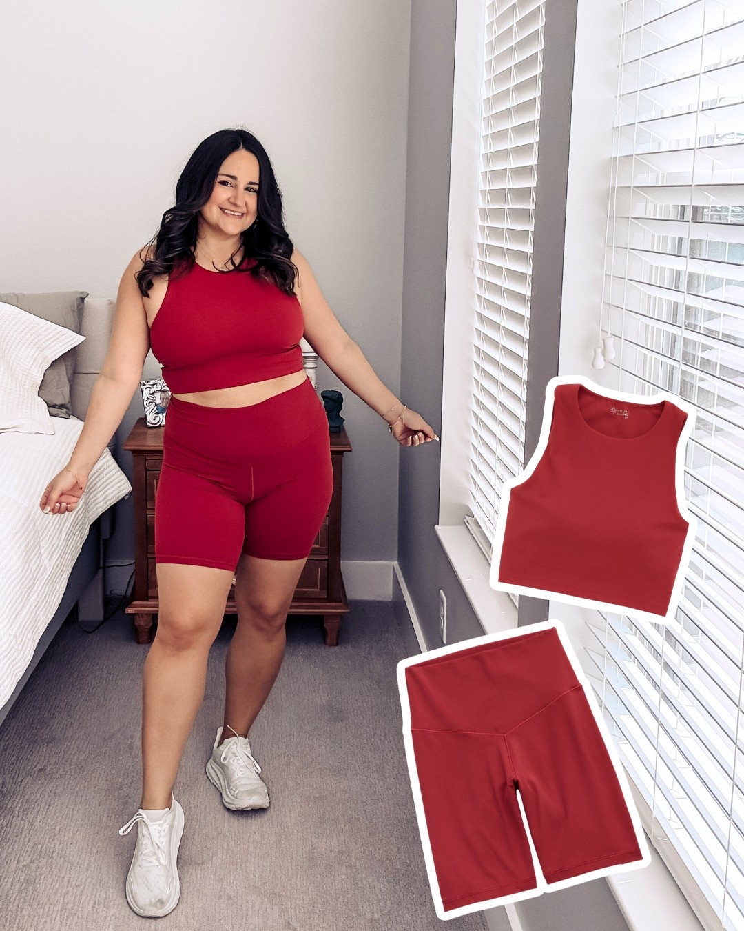 Can’t get enough of this workout sets! Wearing an xl!

Red outfit, biker shorts, sports bra, plus size bra, workout outfit, comfy outfit, comfy set 

#LTKSpringSale #LTKMidsize #LTKActive