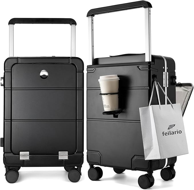 feilario 20in PC Hardside Carry On Luggage - Wide Handle Expandable Spinner Wheels Travel Rolling... | Amazon (US)