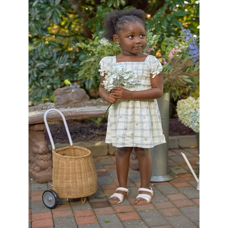 Modern Moments by Gerber Toddler Girl Smocked Dress with Bows, Sizes 12M-5T | Walmart (US)
