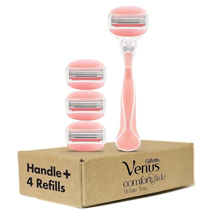 Gillette Venus ComfortGlide White Tea Women's Razor 1 Handle + 4 Blade Refills | Amazon (US)