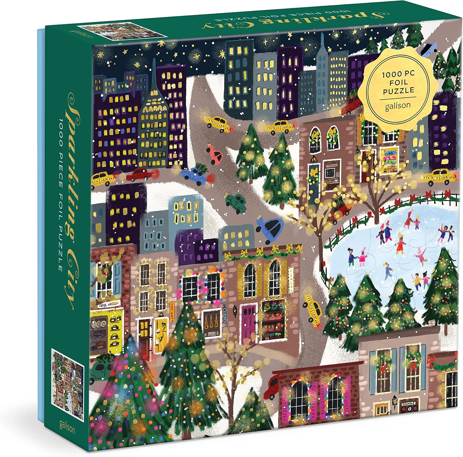 Galison Sparkling City – 1000 Piece Foil Puzzle with Illustrations of Colorful Merriments in Th... | Amazon (US)