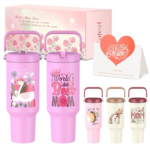 Cafezi Gifts for Mom, Mothers Day Gifts for Mom from Daughter or Son - Birthday Gifts, Christmas Gifts, Mom Gifts for Mothers Day - 40 oz Tumbler with Lid and Straw (Swans) | Amazon (US)