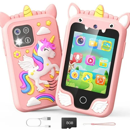 JoyStone Kids Smart Phone, 2.8" Touchscreen Toddler Learning Play Toy Phone with Dual Camera, Game, Music Player, Learning Toy Christmas Birthday Gifts for 3-9 Year Old Girls, Pink | Walmart (US)