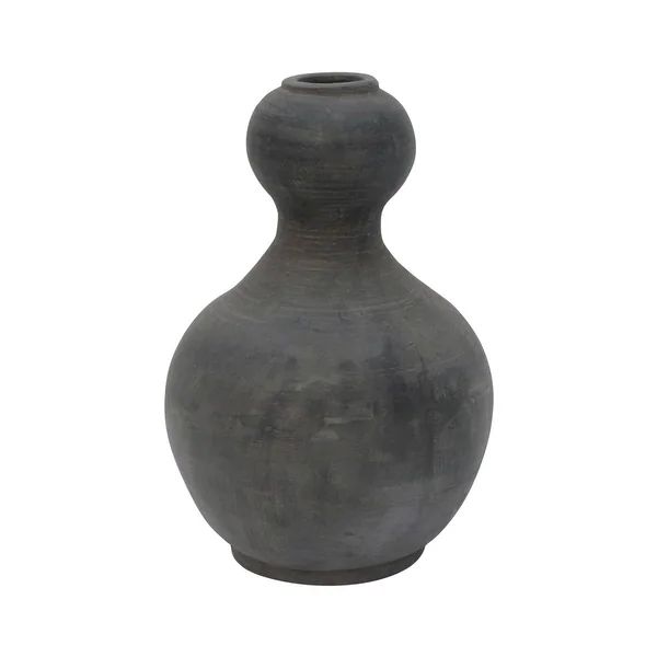 Pottery Gourd-Shaped Vase, 13 Inch Tall, Gray | Bed Bath & Beyond