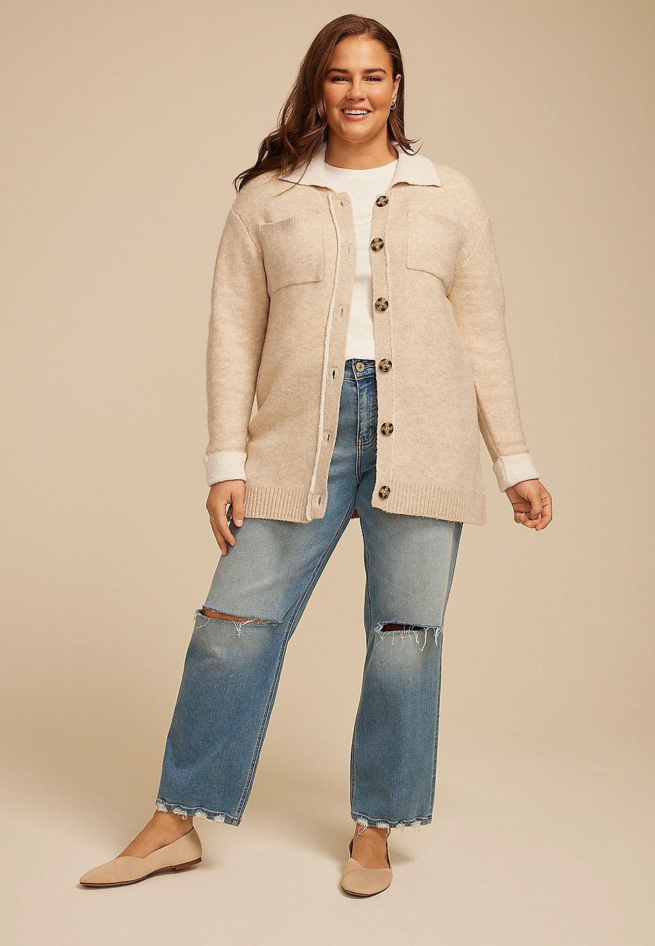 Plus Size Teddy Lined Shacket | Maurices