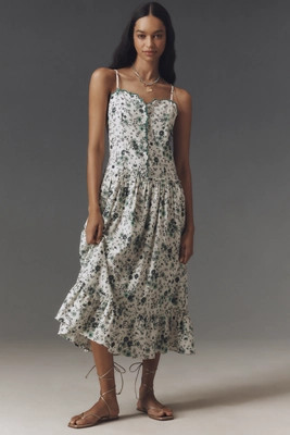 By Anthropologie Sleeveless Drop-Waist Midi Dress | Anthropologie (US)