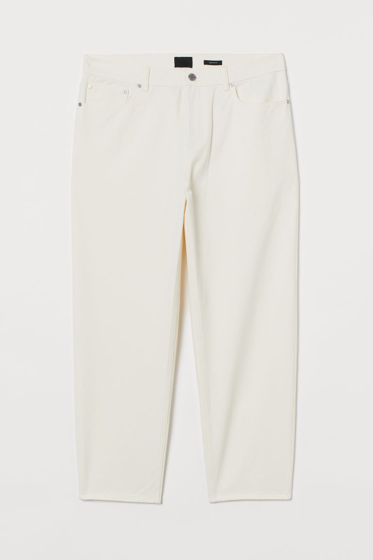 H & M - Twill trousers Tapered Fit - White | H&M (UK, MY, IN, SG, PH, TW, HK)