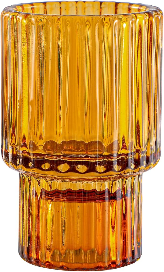 G Candlestick Holder, Glass Candleholder for Taper Candles Pillar Candlesand Tealight Candles, On... | Amazon (US)