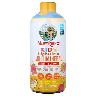 MaryRuth's, Kids, Nighttime Multivitamin With Lutein, Peaches & Cream, 15.22 fl oz (450 ml) | iHerb