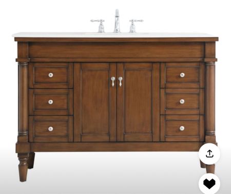 Traditional inspired walnut vanity 

#LTKsalealert #LTKhome