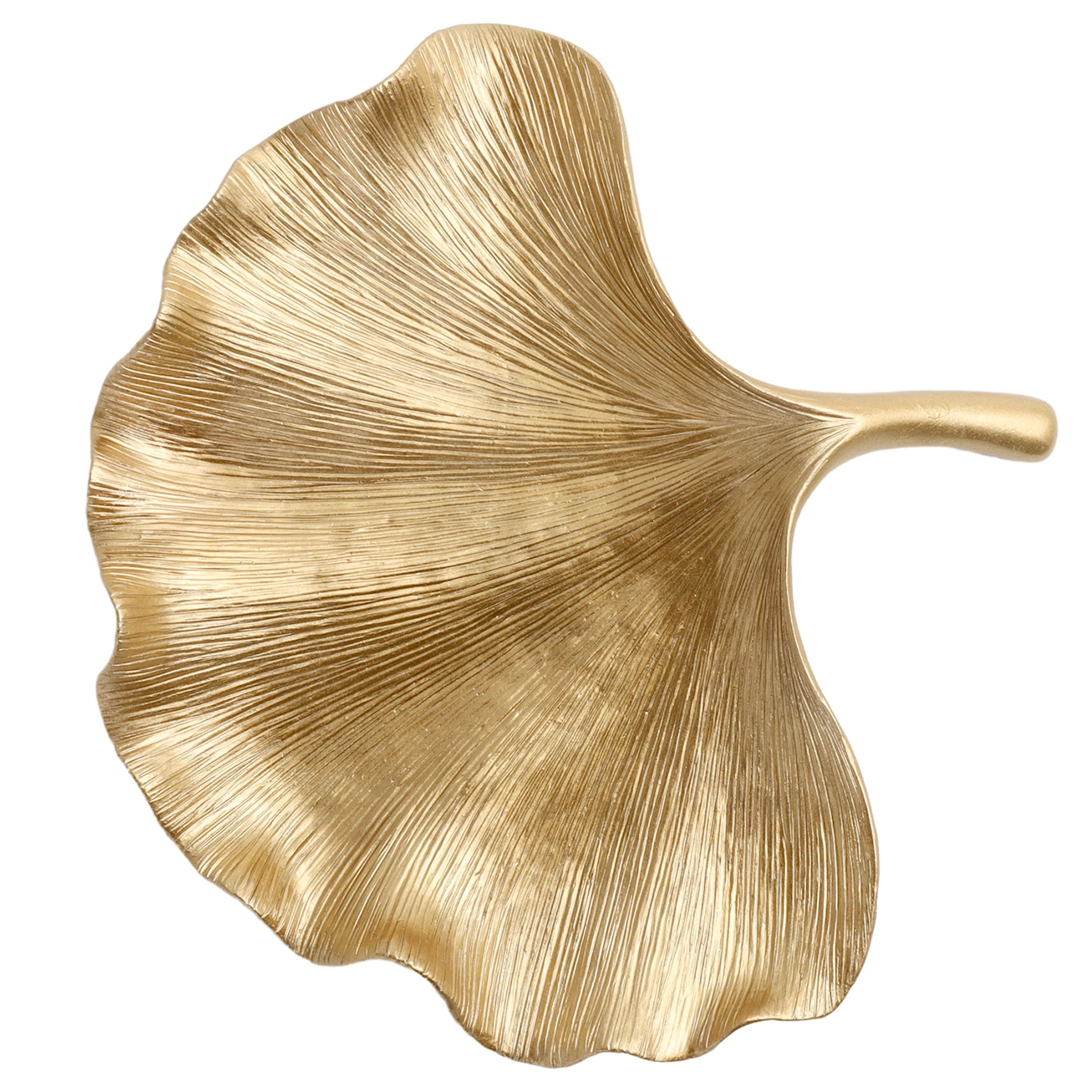 Leaf Shaped Gold Indoor Tabletop Trinket Tray | Walmart (US)