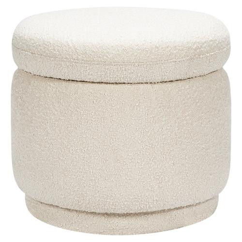 Babyletto Enoki Modern Classic Cream Boucle Storage Ottoman | Kathy Kuo Home