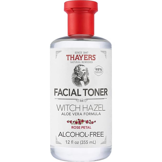 THAYERS Alcohol-Free Rose Petal Witch Hazel Facial Toner with Aloe Vera Formula, 12 Ounce | Amazon (US)