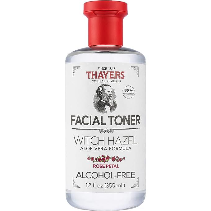 THAYERS Alcohol-Free Rose Petal Witch Hazel Facial Toner with Aloe Vera Formula, 12 Ounce | Amazon (US)