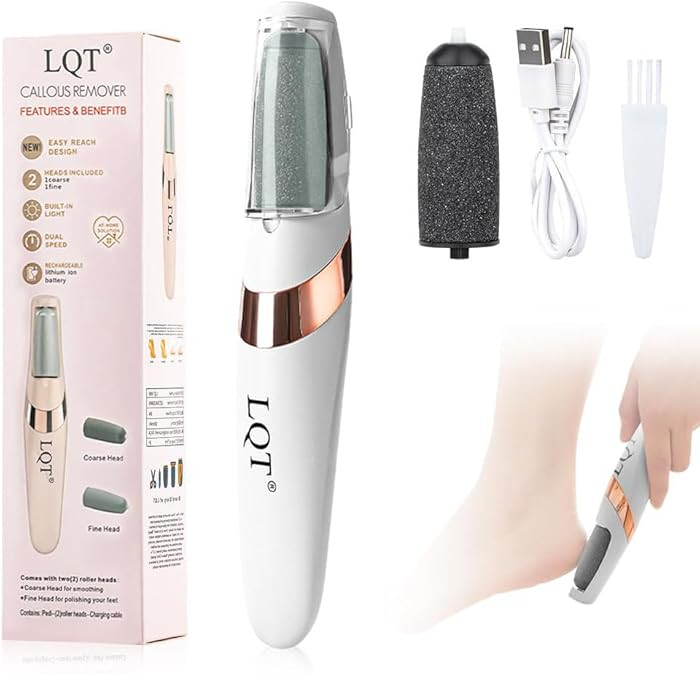 LQT® Electric Foot File – Rechargeable Callus Remover for Hard, Cracked Skin – at-Home Pedic... | Amazon (US)