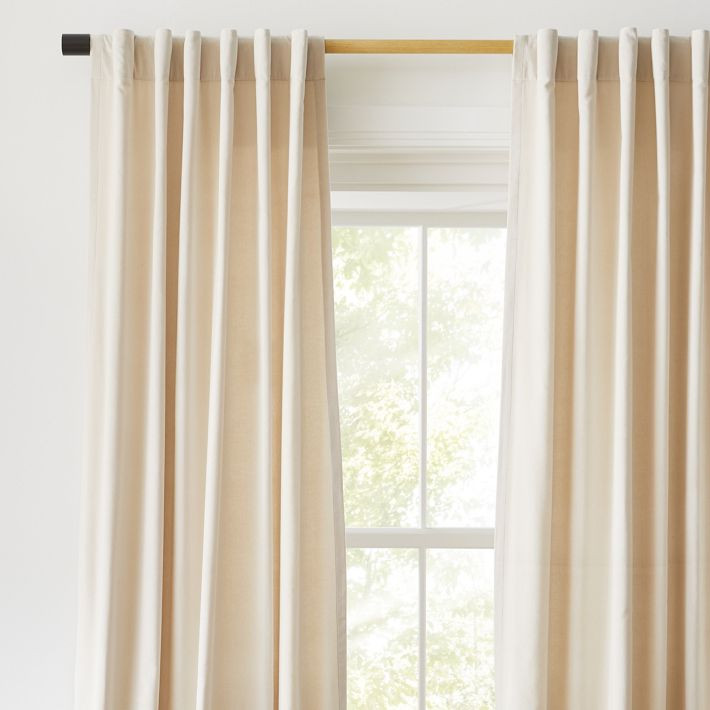 Cotton Velvet Curtain - Sand | West Elm (US)