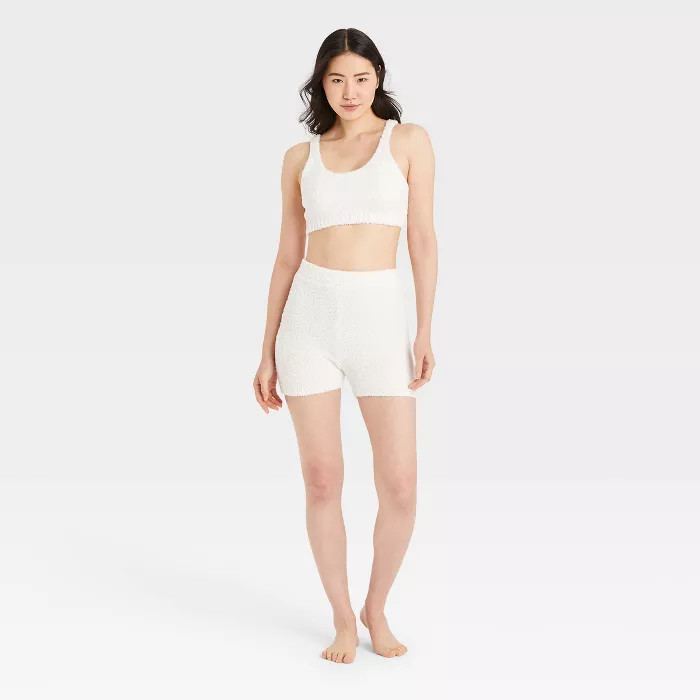 Women's Cozy Feather Yarn Lounge Crop Tank Top - Colsie™ | Target