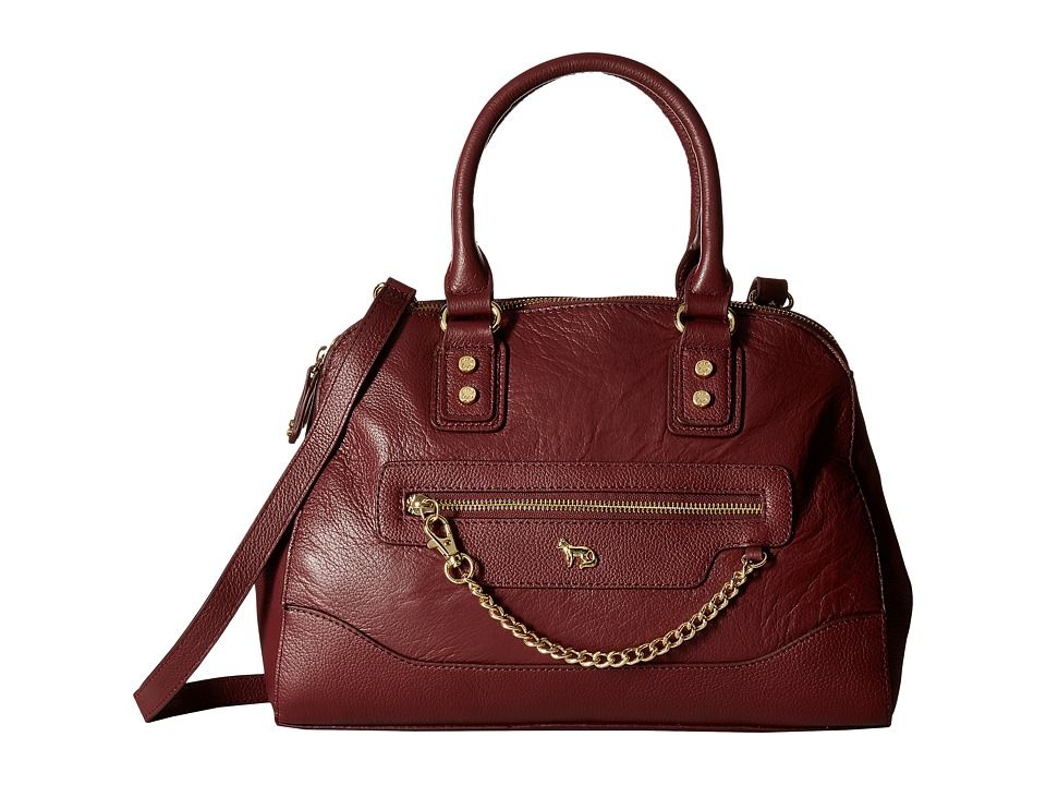 Emma Fox - Caitlin Double Zip Satchel (Burgundy) Satchel Handbags | 6pm