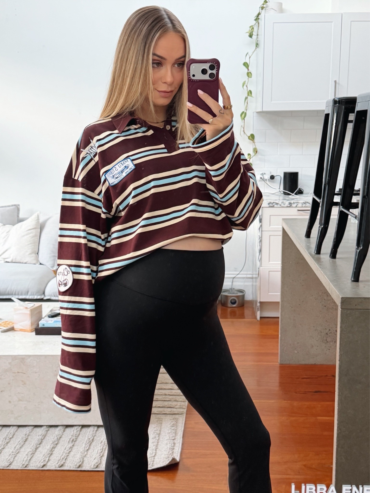 Living in this rugby long-sleeve. (I sized up and am wearing a large!)