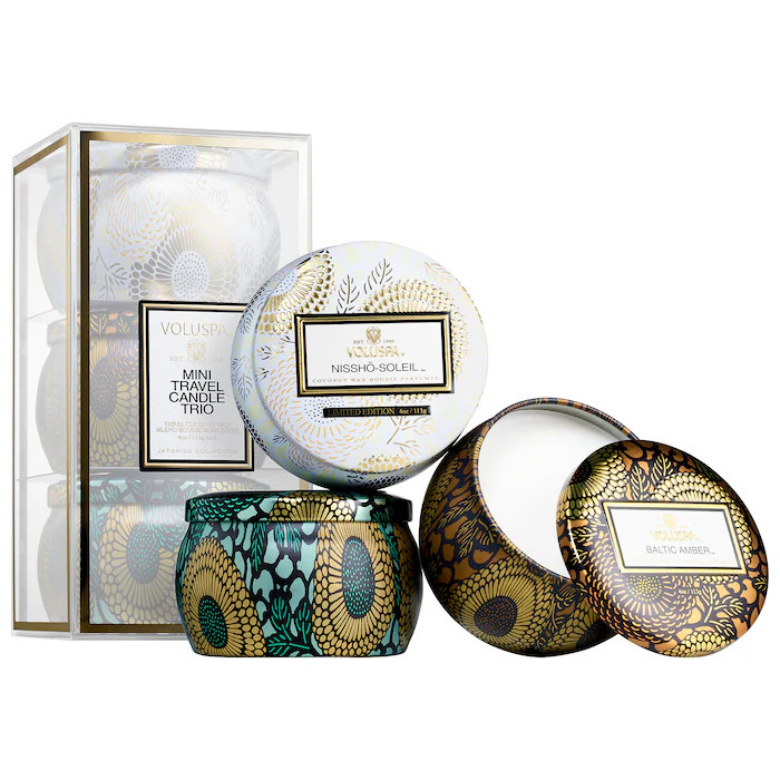 Mini Candle Set - Nissho-Soleil, Baltic Amber, French Cade & Lavender - VOLUSPA | Sephora | Sephora (US)
