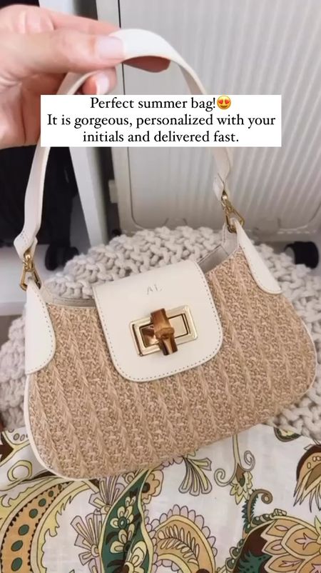 This is the perfect neutral chic summer bag.
It looks beautiful in the pictures, but when it arrived I was impressed, it is gorgeous. You can personalize it with your initials, if you want to, and it still gets delivered fast!

#LTKStyleTip #LTKItBag #LTKOver40