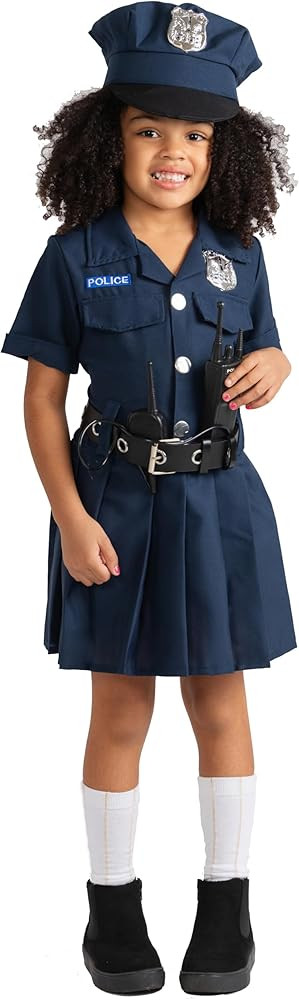 Dress Up America Police Costume for Girls - Police Officer Dress Costume - Halloween Costume for ... | Amazon (US)