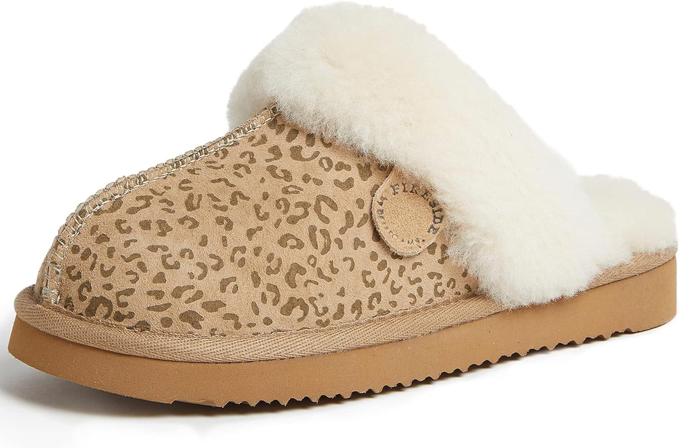 Dearfoams womens Fireside Sydney Shearling Fur Indoor/Outdoor Scuff Slipper With Wide Widths | Amazon (US)