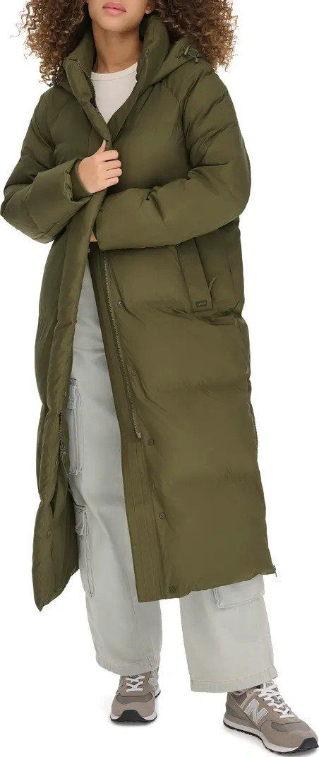 Water Resistant Side Zip Maxi Puffer Coat | Nordstrom