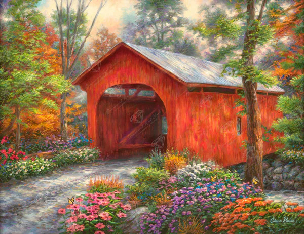 Red Covered Bridge | Diamond Art Club