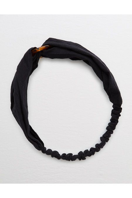 Aerie Ring Headband Women's True Black One Size | American Eagle Outfitters (US & CA)