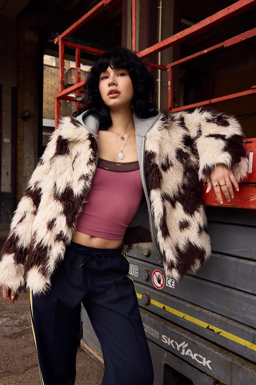 BDG Cow Print Faux Fur Coat | Urban Outfitters UK