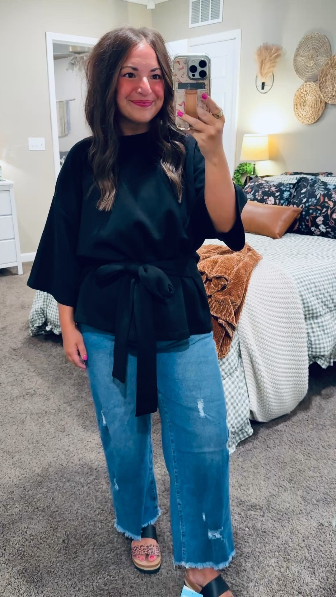 This tie-front top from Old Navy is so flattering! The black is classic, versatile and perfect for dressing up your classroom look. 🖤


sandals: fit true to size // wearing a 5
jeans: fit true to size // wearing a 12
top: fits true to size // wearing a large (could’ve sized down to a medium) 

 #LTKootd #LTKMidsize #LTKWorkwear