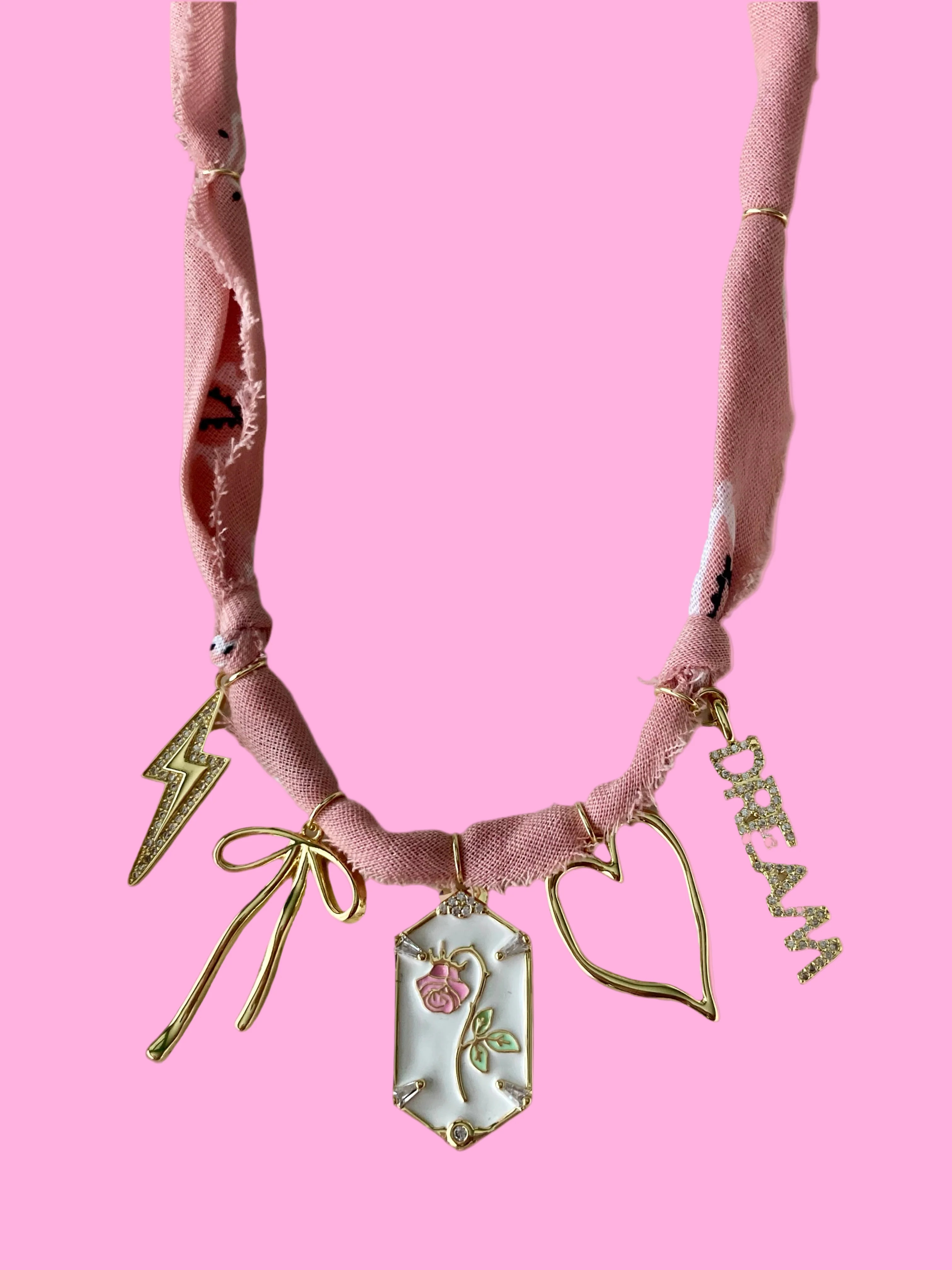 Betty Bandana Charm Necklace | 5 Charms | Gold Filled | Teggy French